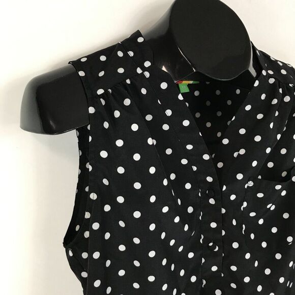ModCloth Fervour About Scranton Polka Dot Blouse Women's XS Sleeveless Popover - Picture 5 of 12